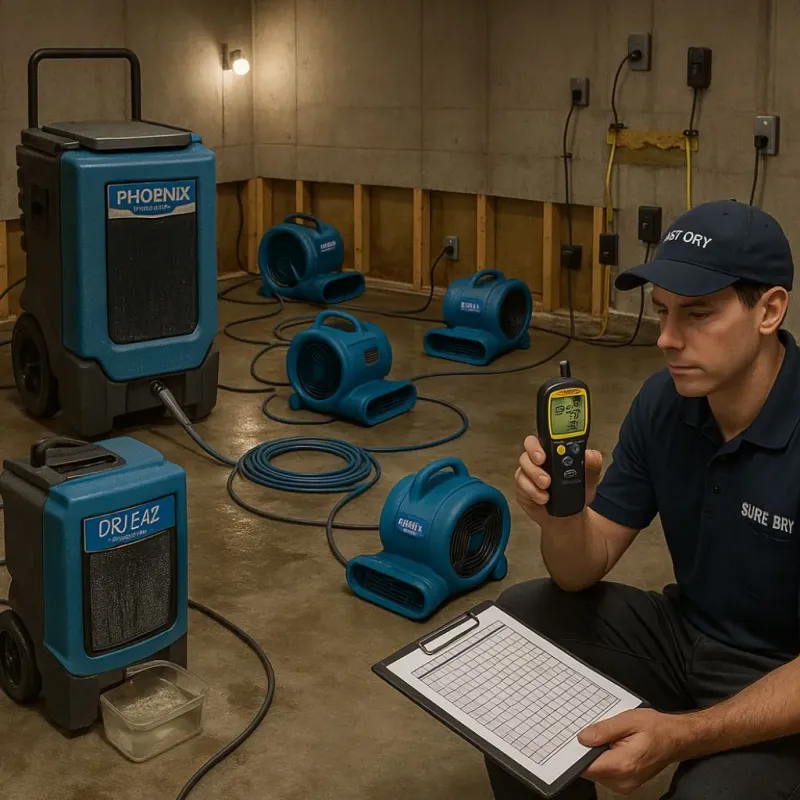 Structural Drying and Dehumidification process in Lacey, WA